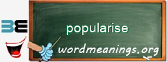 WordMeaning blackboard for popularise